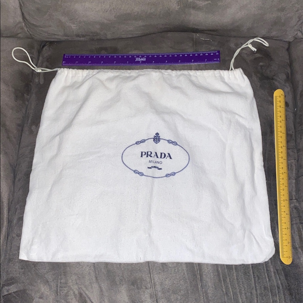 Prada White Bag with Blue Logo